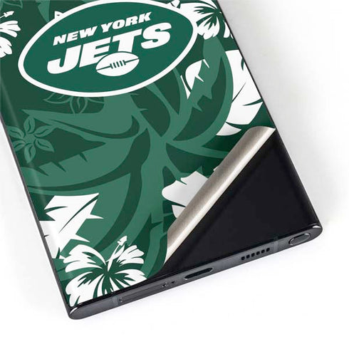 NFL New York Jets Tropical Print Galaxy S22 Ultra Skin