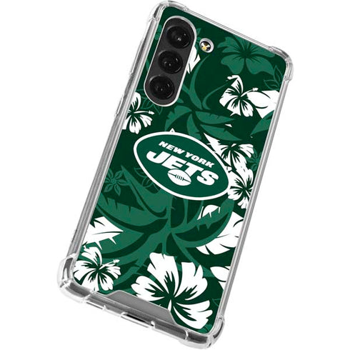 NFL New York Jets Tropical Print Galaxy S23 Clear Case