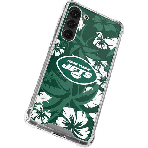 NFL New York Jets Tropical Print Galaxy S23 Plus Clear Case