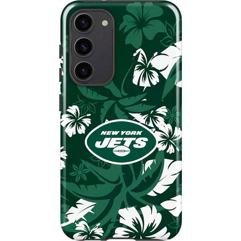 NFL New York Jets Tropical Print Galaxy S23 Plus Pro Case