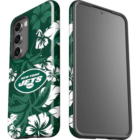 NFL New York Jets Tropical Print Galaxy S23 Plus Pro Case