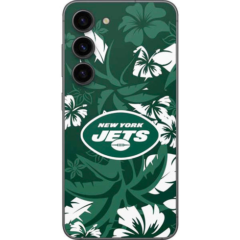 NFL New York Jets Tropical Print Galaxy S23 Skin