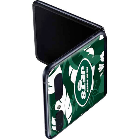 NFL New York Jets Tropical Print Galaxy Z Flip Skin