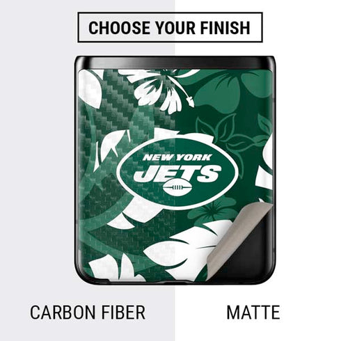 NFL New York Jets Tropical Print Galaxy Z Flip Skin