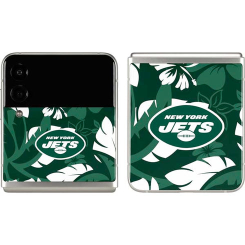 NFL New York Jets Tropical Print Galaxy Z Flip3 5G Skin