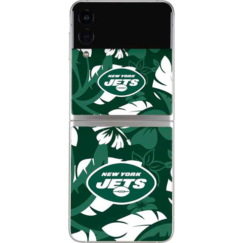 NFL New York Jets Tropical Print Galaxy Z Flip4 5G Skin