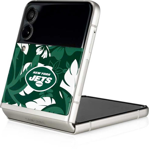 NFL New York Jets Tropical Print Galaxy Z Flip4 5G Skin