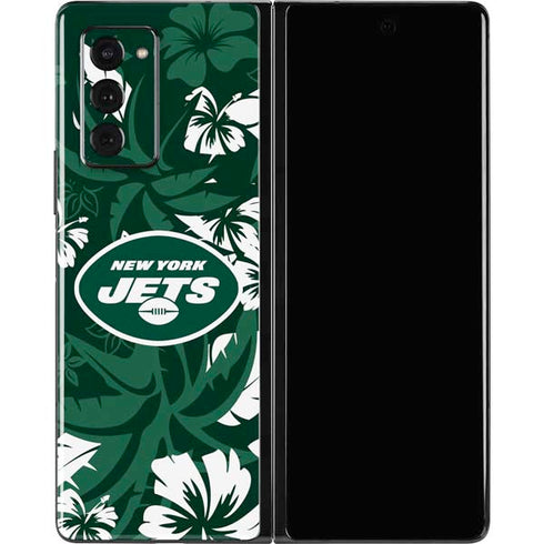 NFL New York Jets Tropical Print Galaxy Z Fold2 5G Skin