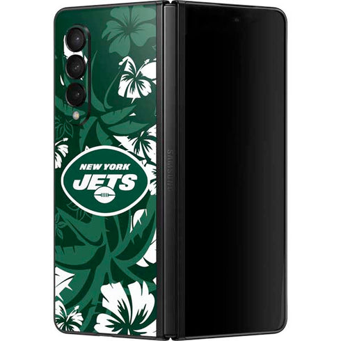 NFL New York Jets Tropical Print Galaxy Z Fold3 5G Skin