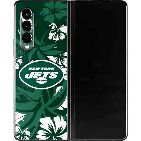 NFL New York Jets Tropical Print Galaxy Z Fold3 5G Skin