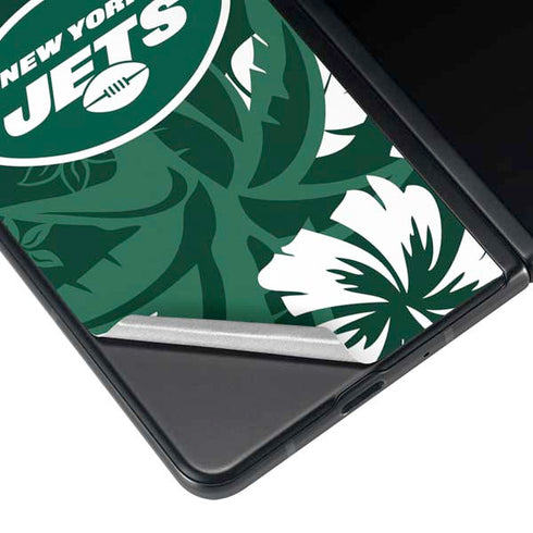 NFL New York Jets Tropical Print Galaxy Z Fold3 5G Skin