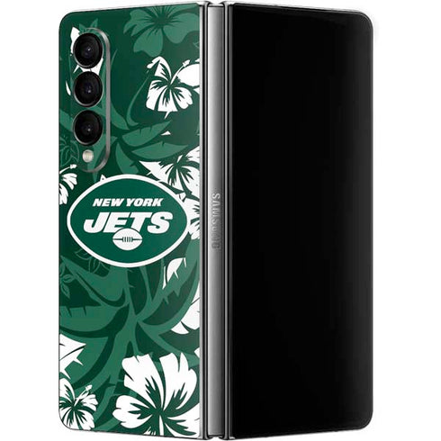 NFL New York Jets Tropical Print Galaxy Z Fold4 5G Skin