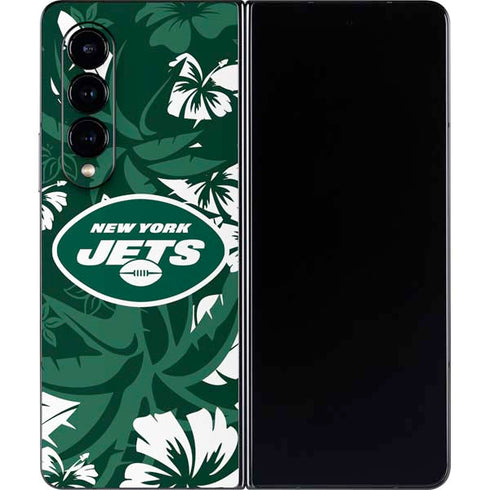 NFL New York Jets Tropical Print Galaxy Z Fold4 5G Skin