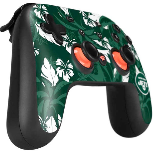 NFL New York Jets Tropical Print Google Stadia Controller Skin