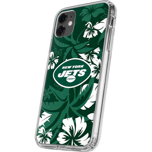 NFL New York Jets Tropical Print iPhone 11 Clear Case