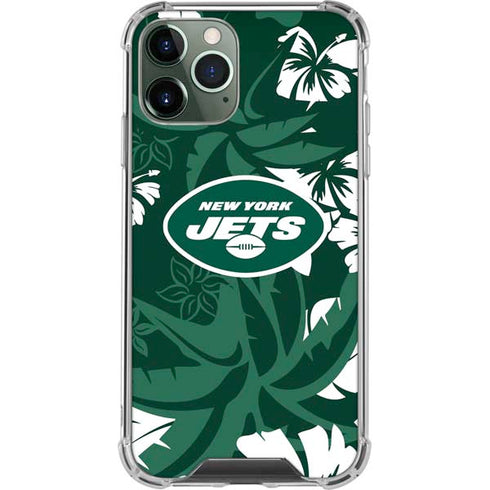 NFL New York Jets Tropical Print iPhone 11 Pro Max Clear Case