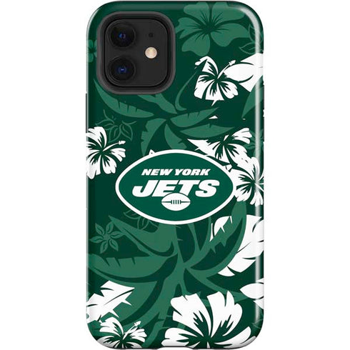 NFL New York Jets Tropical Print iPhone 12 Impact Case