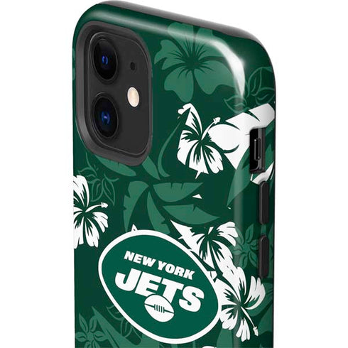 NFL New York Jets Tropical Print iPhone 12 Impact Case