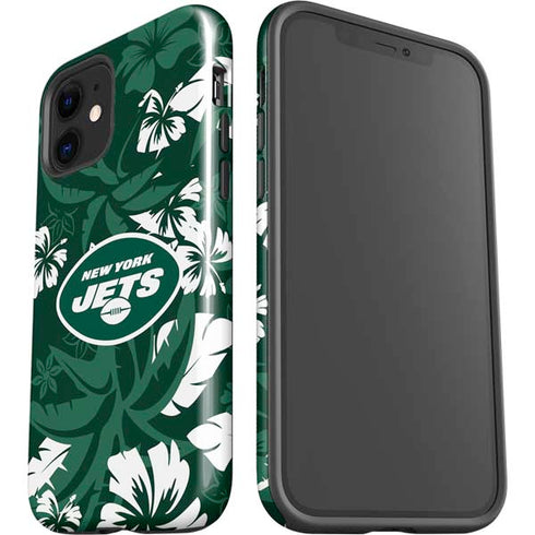 NFL New York Jets Tropical Print iPhone 12 Impact Case