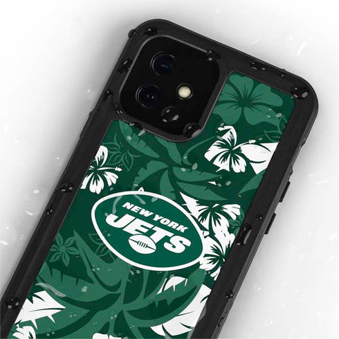 NFL New York Jets Tropical Print iPhone 12 Waterproof Case