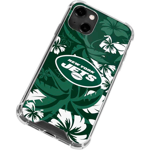 NFL New York Jets Tropical Print iPhone 13 Clear Case