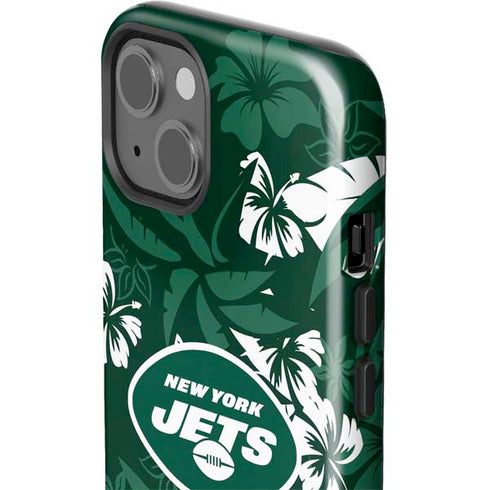 NFL New York Jets Tropical Print iPhone 15 Plus Impact Case