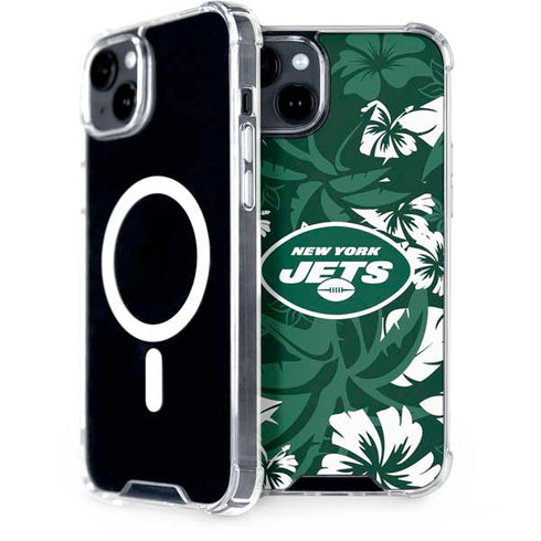 NFL New York Jets Tropical Print iPhone 14 MagSafe Case