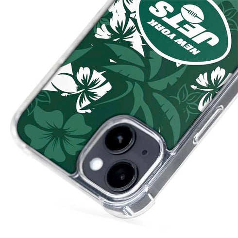 NFL New York Jets Tropical Print iPhone 15 Plus MagSafe Case