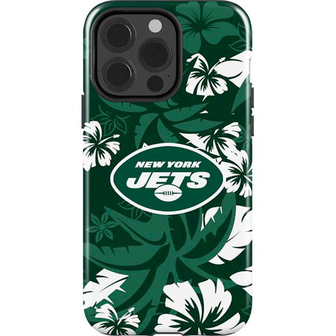 NFL New York Jets Tropical Print iPhone 14 Pro Impact Case