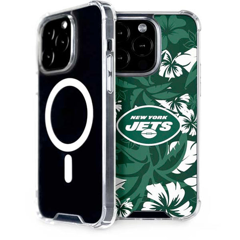 NFL New York Jets Tropical Print iPhone 14 Pro MagSafe Case