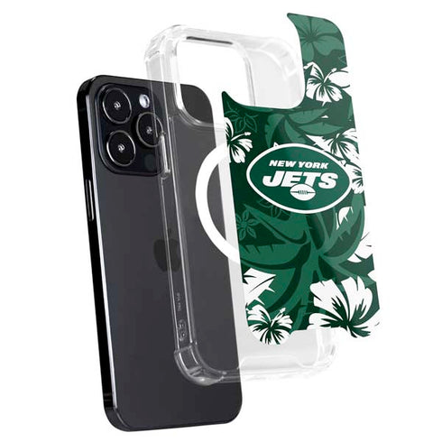 NFL New York Jets Tropical Print iPhone 14 Pro MagSafe Case