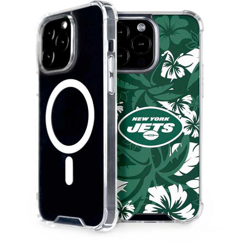 NFL New York Jets Tropical Print iPhone 14 Pro Max MagSafe Case