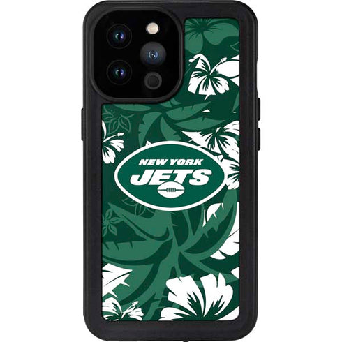 NFL New York Jets Tropical Print iPhone 14 Pro Max Waterproof Case