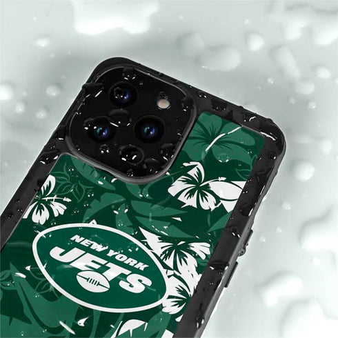 NFL New York Jets Tropical Print iPhone 14 Pro Max Waterproof Case