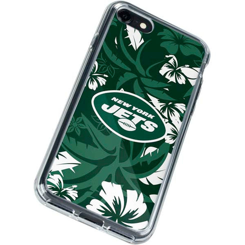 NFL New York Jets Tropical Print iPhone SE (2nd & 3rd Gen) Clear Case