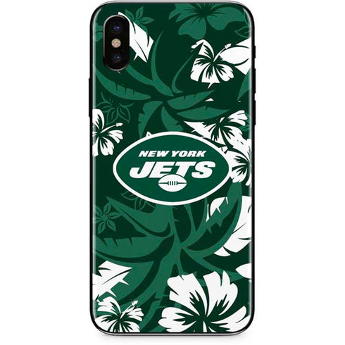 NFL New York Jets Tropical Print iPhone X Skin
