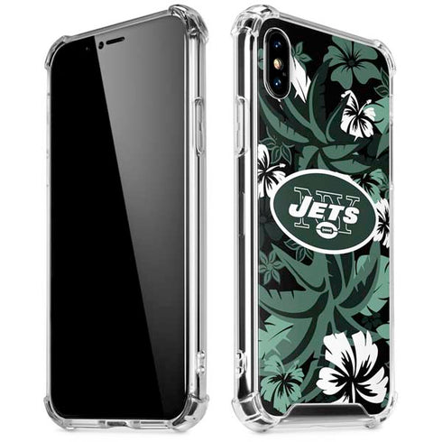 NFL New York Jets Tropical Print iPhone X/XS Clear Case