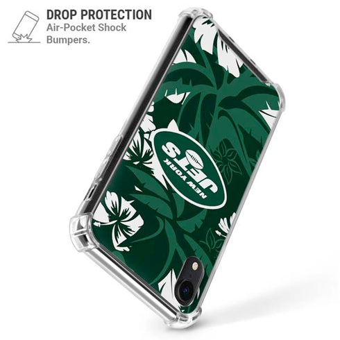 NFL New York Jets Tropical Print iPhone XR Clear Case