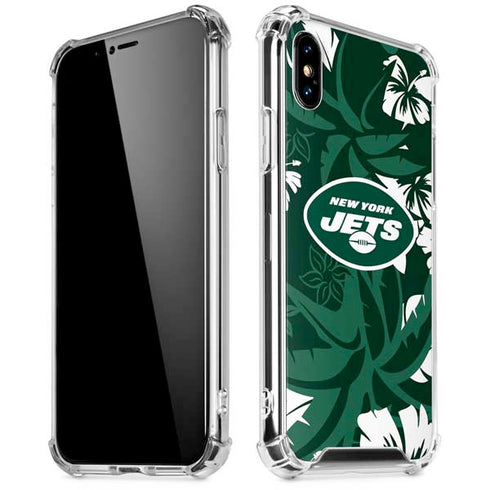 NFL New York Jets Tropical Print iPhone XS Max Clear Case