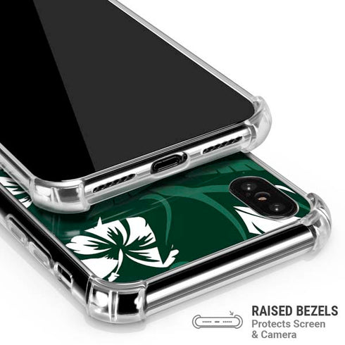 NFL New York Jets Tropical Print iPhone XS Max Clear Case