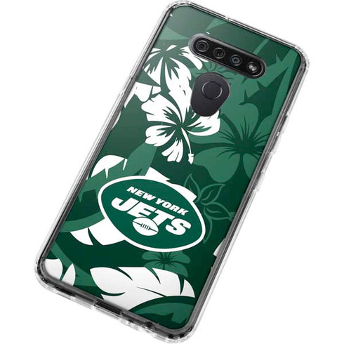 NFL New York Jets Tropical Print LG K51/Q51 Clear Case