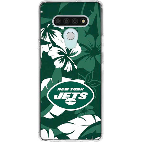 NFL New York Jets Tropical Print LG Stylo 6 Clear Case