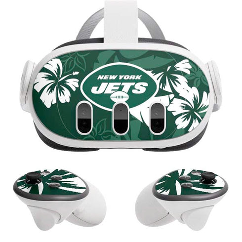 NFL New York Jets Tropical Print Meta Quest 3 Skin