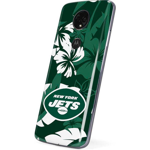 NFL New York Jets Tropical Print Moto E5 Plus Skin