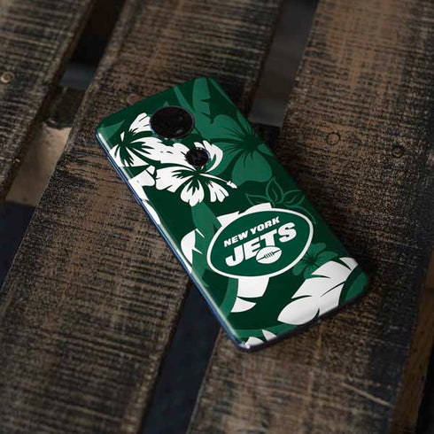 NFL New York Jets Tropical Print Moto E5 Plus Skin