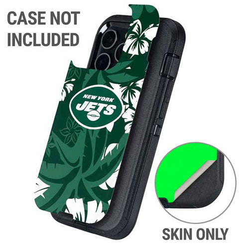 NFL New York Jets Tropical Print Otterbox Defender iPhone Skin