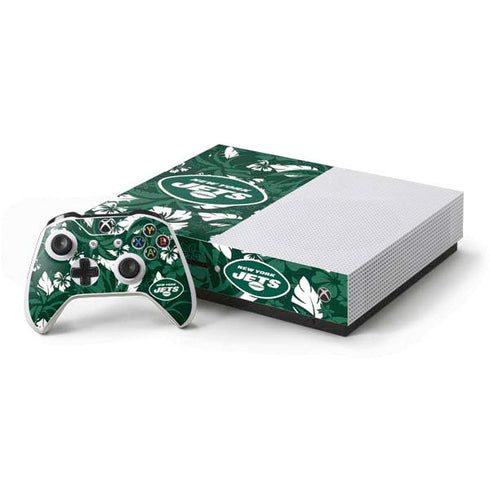 NFL New York Jets Tropical Print Xbox One Skins