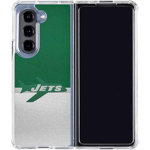 NFL New York Jets Vintage Galaxy Z Fold5 5G Clear Case