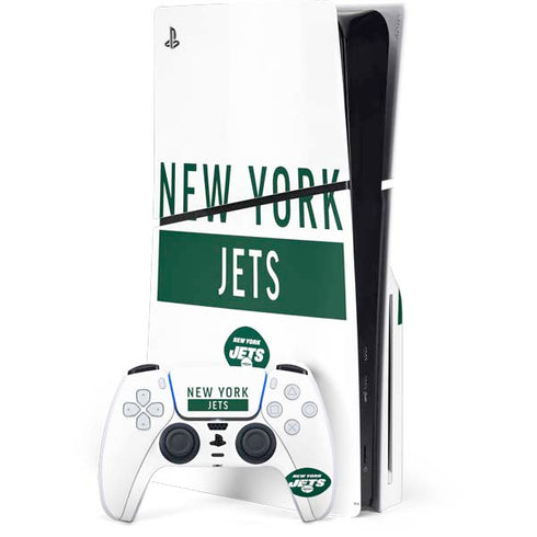 NFL New York Jets White Performance Series PS5 Slim Disk Bundle Skin