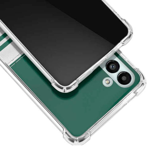 NFL New York Jets White Striped Galaxy A13 5G Clear Case
